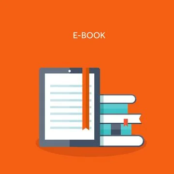 Vector illustration. E-book. Flat backgrounds set. Distance education ,learning イラスト素材