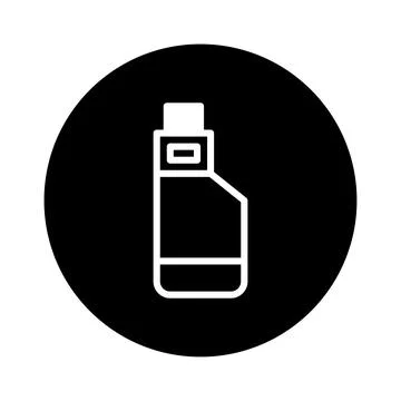 Vector illustration of an e-cigarette device in a black circle isolated on .. Stock Illustration