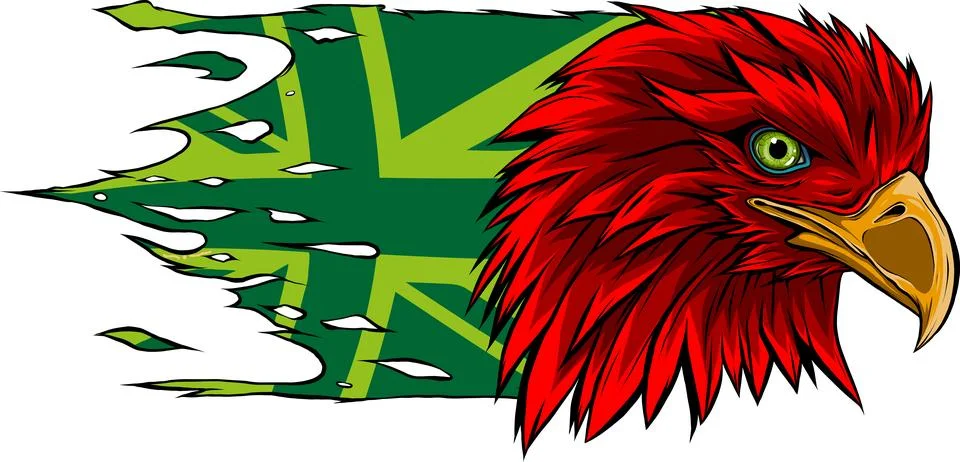 Vector illustration of Eagle Head mascot with british flag Illustrazione stock