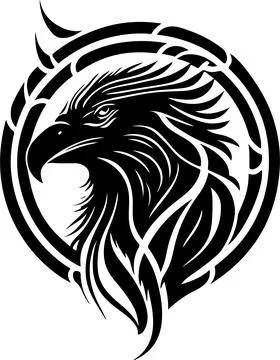 Vector illustration of eagle head with ornament Illustrazione stock