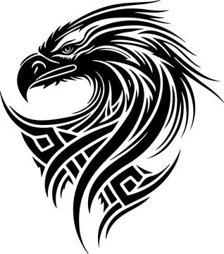 Vector illustration of eagle head with ornament Illustrazione stock
