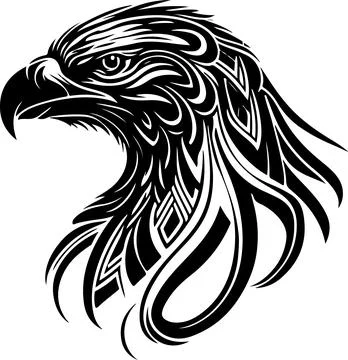 Vector illustration of eagle head with ornament Stock Illustration
