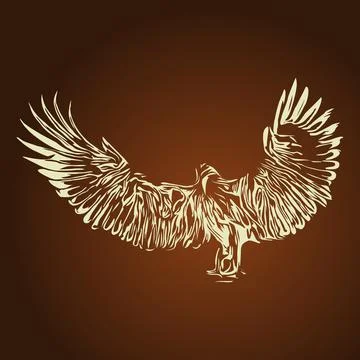 Vector illustration of an eagle Stock Illustration