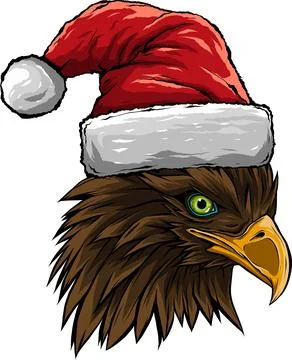 Vector illustration of eagle merry christmas and happy new year Stock Illustration