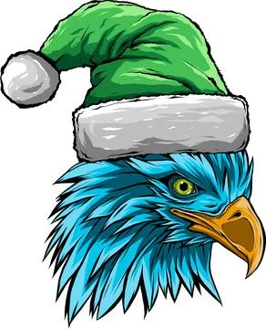 Vector illustration of eagle merry christmas and happy new year Stock Illustration