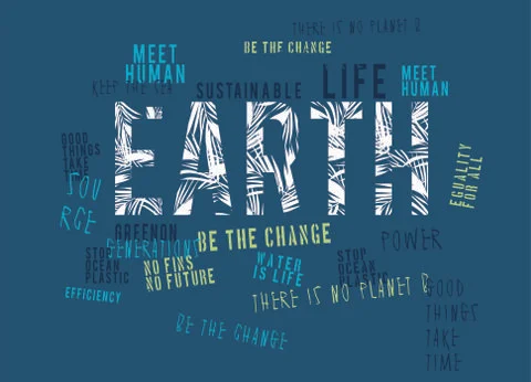 Vector Illustration of earth be the change slogan Stock Illustration