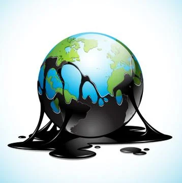 Vector illustration of Earth covered with dark Oil イラスト素材
