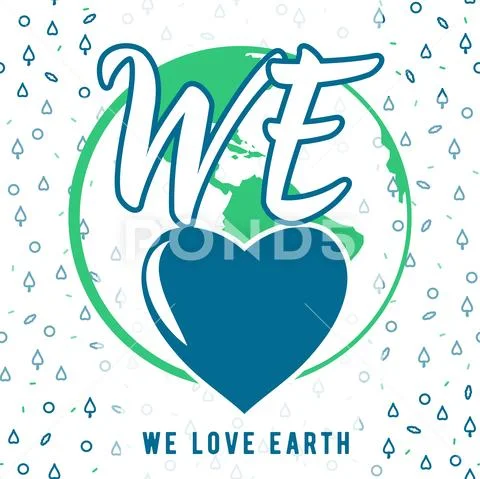 Vector illustration of Earth day greeting text card on seamless pattern Stock Illustrationen