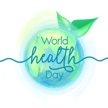 Vector illustration of earth globe and leaves, background for World health day Stock Illustration