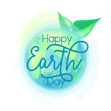Vector illustration of earth globe and leaves, background for happy Earth day Stock Illustration