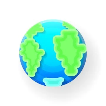 Vector illustration of earth globe. A blue planet with clouds Illustrazione stock