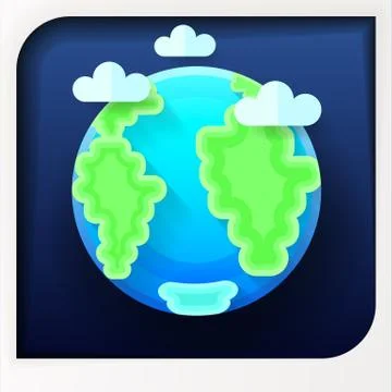 Vector illustration of earth globe. A blue planet with clouds Illustrazione stock