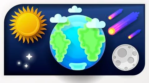Vector illustration of earth globe. A blue planet with clouds Illustrazione stock