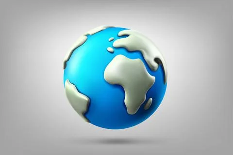 Vector illustration of the Earth on grey background. 3d vector illustration Stock-Illustration