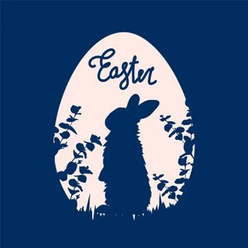 Vector illustration of the Easter Bunny. The drawing is made in the flat style Stockillustratie