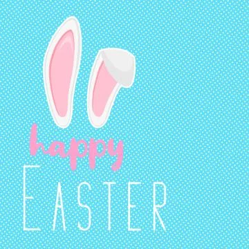 Vector illustration of Easter bunny ears card Stock Illustration