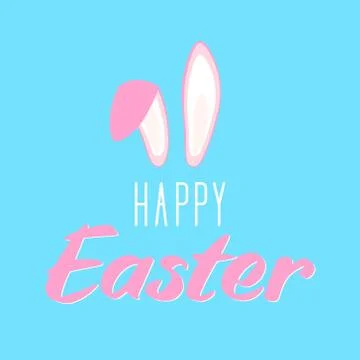 Vector illustration of Easter bunny ears card 스톡 일러스트