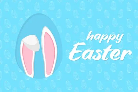 Vector illustration of Easter bunny ears card Stock Illustration