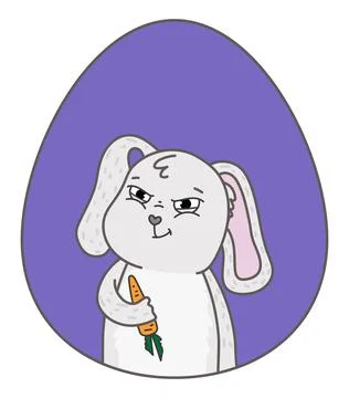 Vector illustration with easter bunny. Happy easter day Stock Illustration