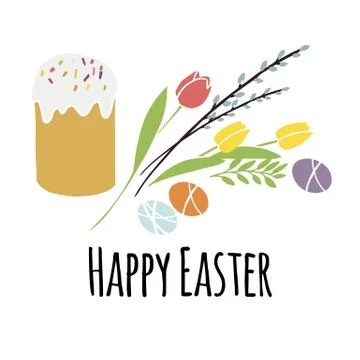 Vector illustration Easter with Easter traditional symbols collection- Easter Stock Illustration