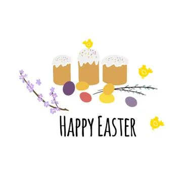 Vector illustration Easter with Easter traditional symbols collection- Easter Stock Illustration