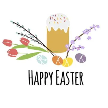 Vector illustration Easter with Easter traditional symbols collection- Easter Stock Illustration