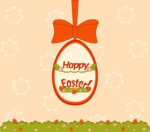 Vector illustration of an Easter egg hunt card. Stock Illustration