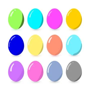 Vector illustration of Easter eggs collection isolated on a white background. Stock Illustration