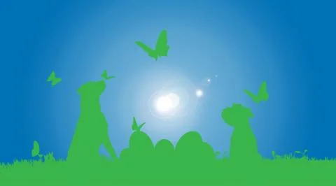 Vector illustration with Easter theme. Stock Illustration