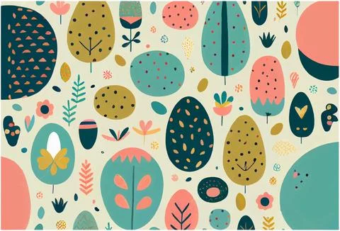 Vector illustration of easter theme pattern for fabric print, wrapping paper 스톡 일러스트
