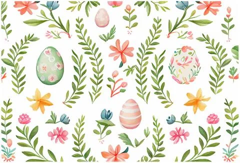 Vector illustration of easter theme pattern for fabric print, wrapping paper Illustrazione stock