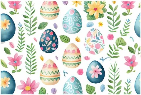 Vector illustration of easter theme pattern for fabric print, wrapping paper Stockillustratie