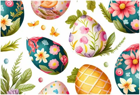 Vector illustration of easter theme pattern for fabric print, wrapping paper Stock Illustration