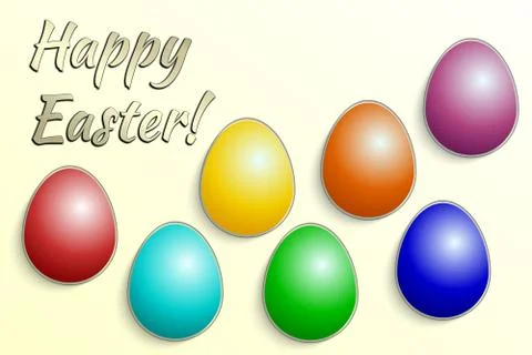 Vector illustration of Eastern eggs collection greeting card template Stock Illustration