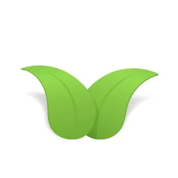Vector illustration of ecology concept icon with green leaves Stock Illustration