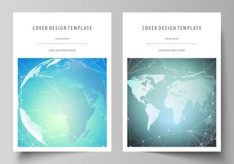 The vector illustration of the editable layout of A4 format covers design Stock Illustration
