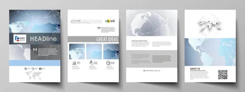 The vector illustration of the editable layout of A4 format covers design Stock Illustration