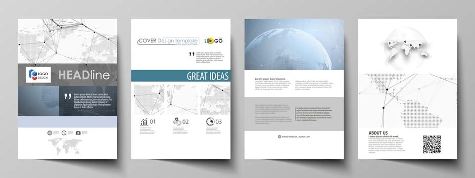 The vector illustration of the editable layout of A4 format covers design Stock Illustration