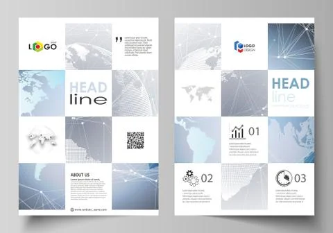 The vector illustration of the editable layout of A4 format covers design Stock Illustration