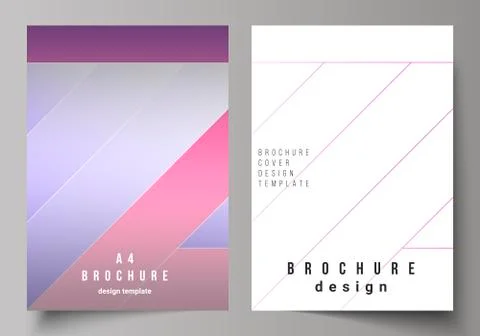 The vector illustration of editable layout of A4 format modern cover mockups Stock Illustration