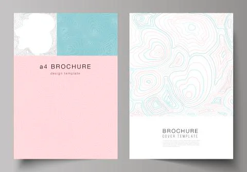 The vector illustration of editable layout of A4 format cover mockups design Stock Illustration