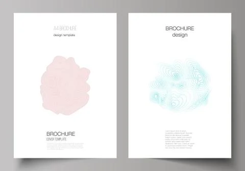 The vector illustration of editable layout of A4 format cover mockups design Stock Illustration