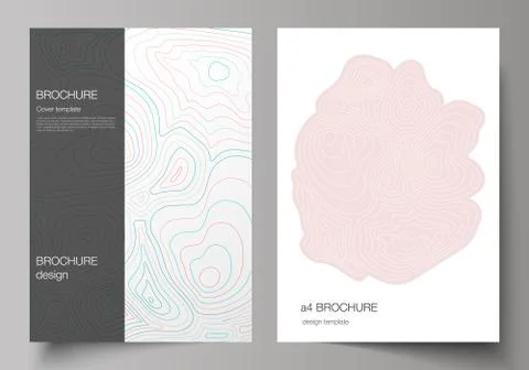 The vector illustration of editable layout of A4 format cover mockups design Stock Illustration