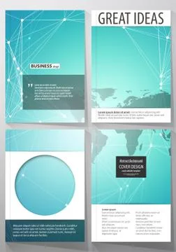 The vector illustration of the editable layout of four A4 format covers with the Stock Illustration