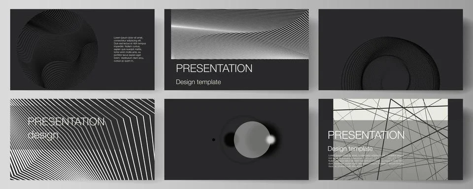 The vector illustration of the editable layout of the presentation slides design Stock Illustration