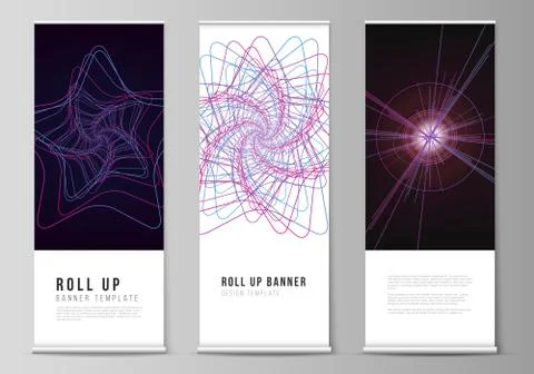 The vector illustration of the editable layout of roll up banner stands Illustrazione stock
