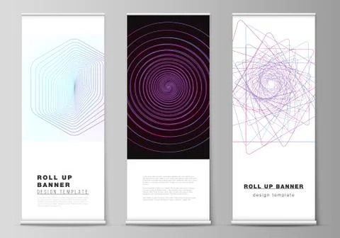 The vector illustration of the editable layout of roll up banner stands, vert Illustrazione stock