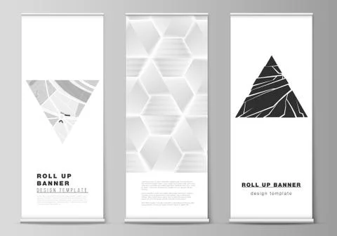 The vector illustration of the editable layout of roll up banner stands Stock Illustration