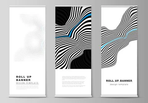 The vector illustration of the editable layout of roll up banner stands 스톡 일러스트