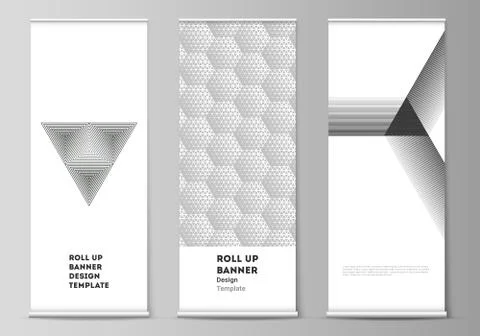 The vector illustration of the editable layout of roll up banner stands Stock Illustration